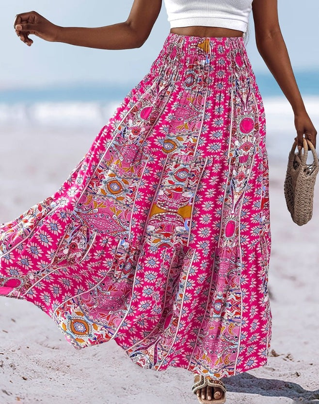 Women's strapless convertible midi dress cotton blend floral A-line silhouette effortless summer style