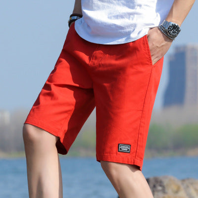 Men's relaxed fit knee-length cotton shorts breathable casual wear with easy-moving silhouette