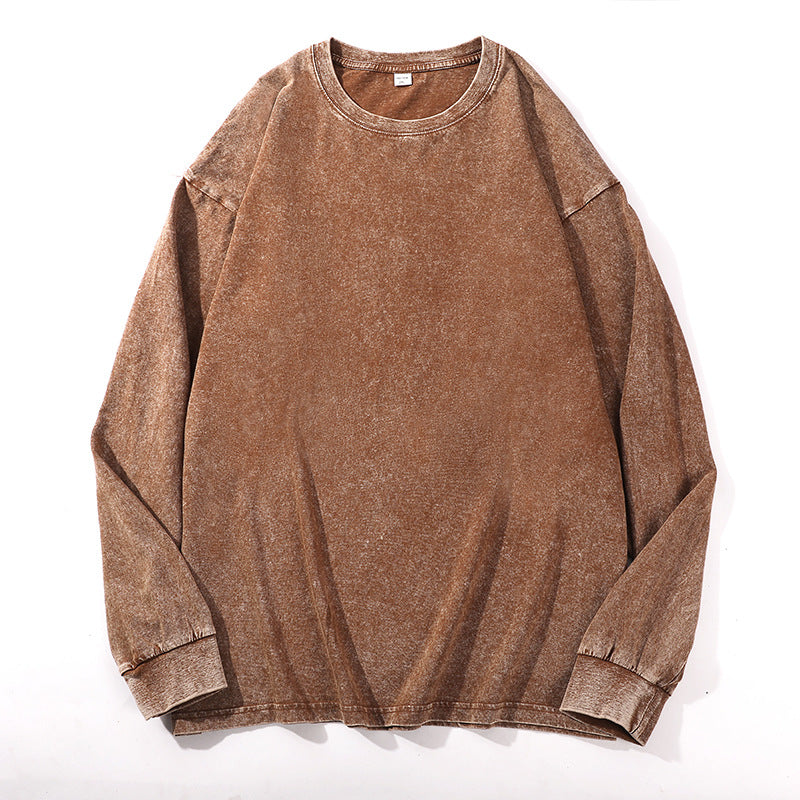 Men's relaxed fit crew neck sweatshirt in neutral tone, cotton-blend fabric for everyday layering