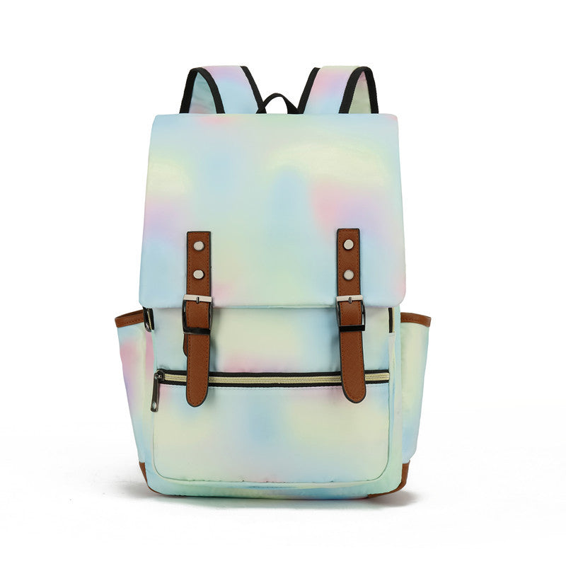 Trendycharm 16-inch Oxford fabric backpack with letter pattern, high-capacity streetwear style for travel