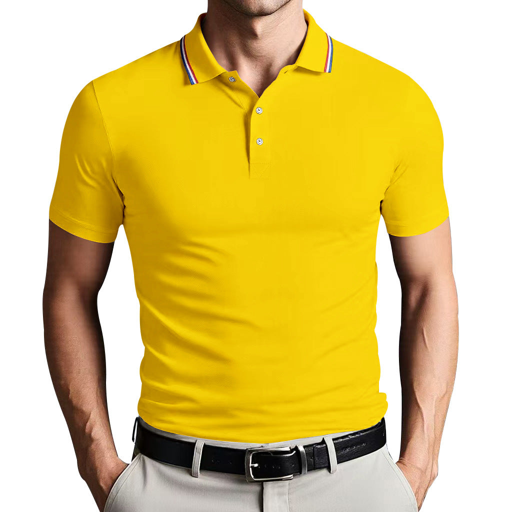 Slim-fit unisex polo shirt breathable lightweight cotton blend Nordic-inspired versatile top