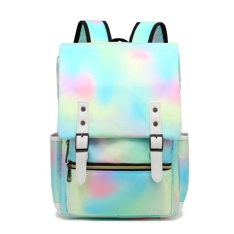Trendycharm 16-inch Oxford fabric backpack with letter pattern, high-capacity streetwear design