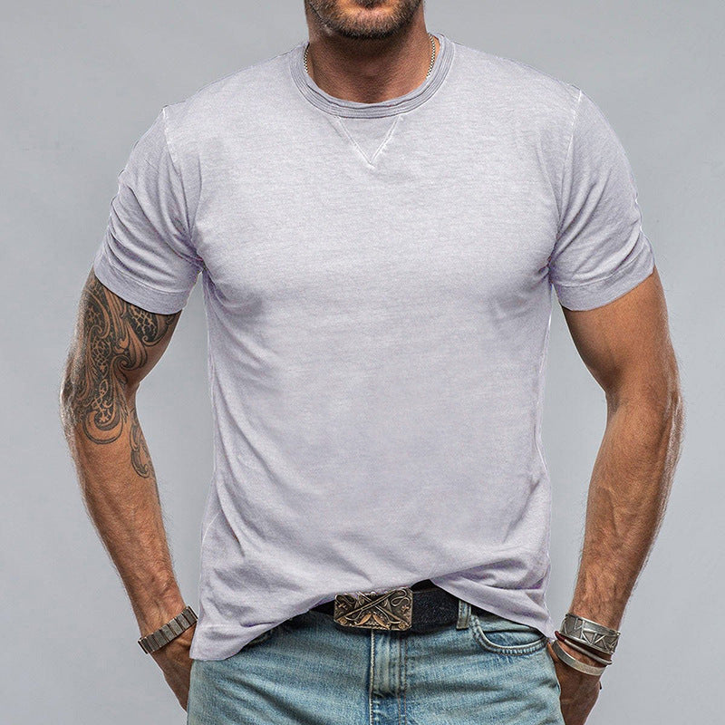Men's relaxed fit round neck t-shirt in soft breathable fabric, casual everyday comfort wear