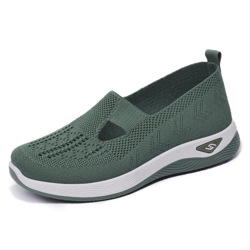Women's slip-on sneakers breathable mesh upper cushioned sole with heel pull tab casual comfort shoes
