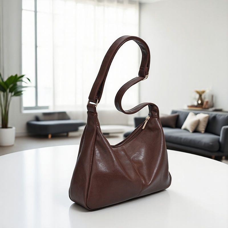 Judith chic vegan leather hobo shoulder bag for women with secure zip and wide strap