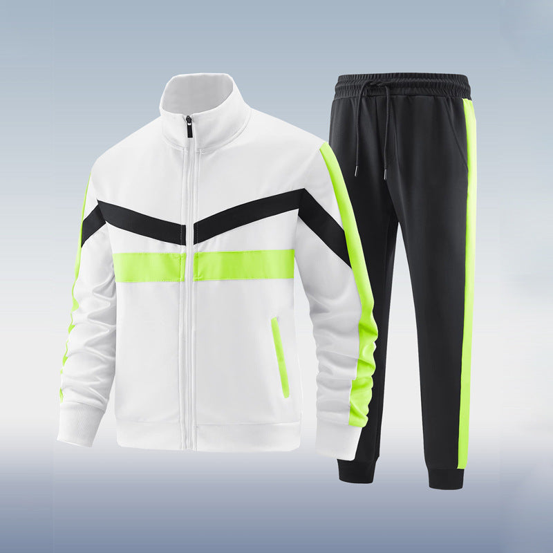 Men's sporty two-piece tracksuit zip jacket adjustable waistband color-coordinated everyday active