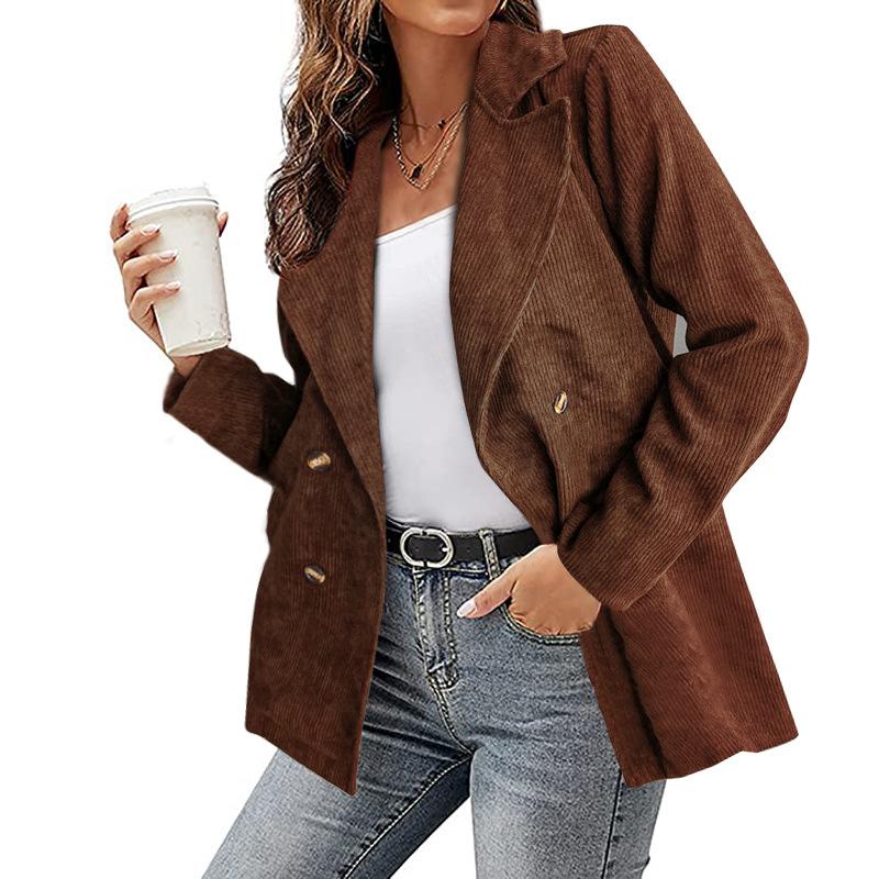 Beige double breasted lightweight trench coat notched collar casual minimalist everyday silhouette