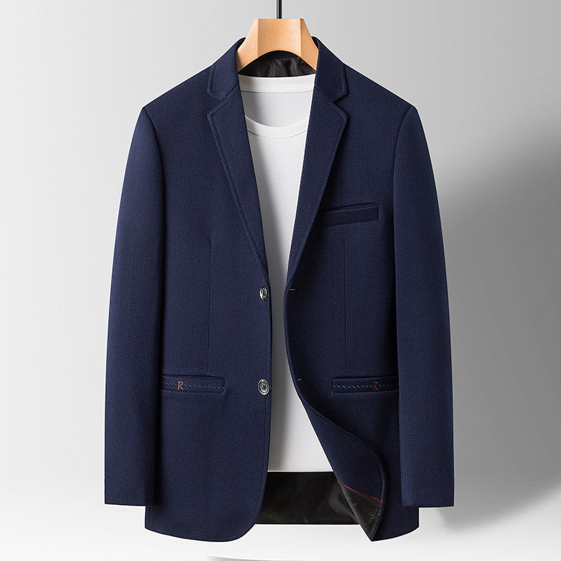 Men's woven blend blazer tailored fit notched lapel hip-length smart-casual fall collection