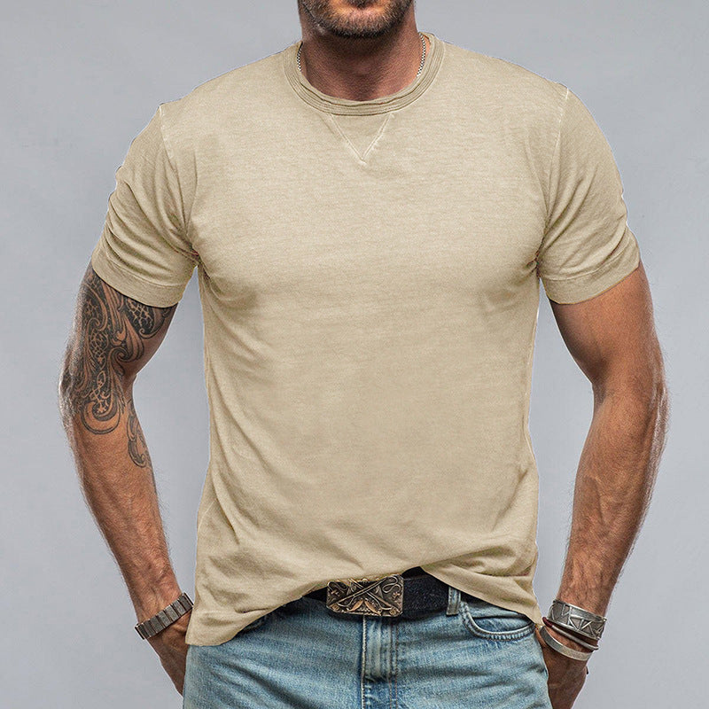 Men's relaxed fit round neck t-shirt in soft breathable fabric, casual everyday comfort wear