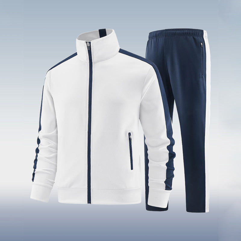 Men's sporty two-piece tracksuit zip jacket adjustable waistband color-coordinated everyday active