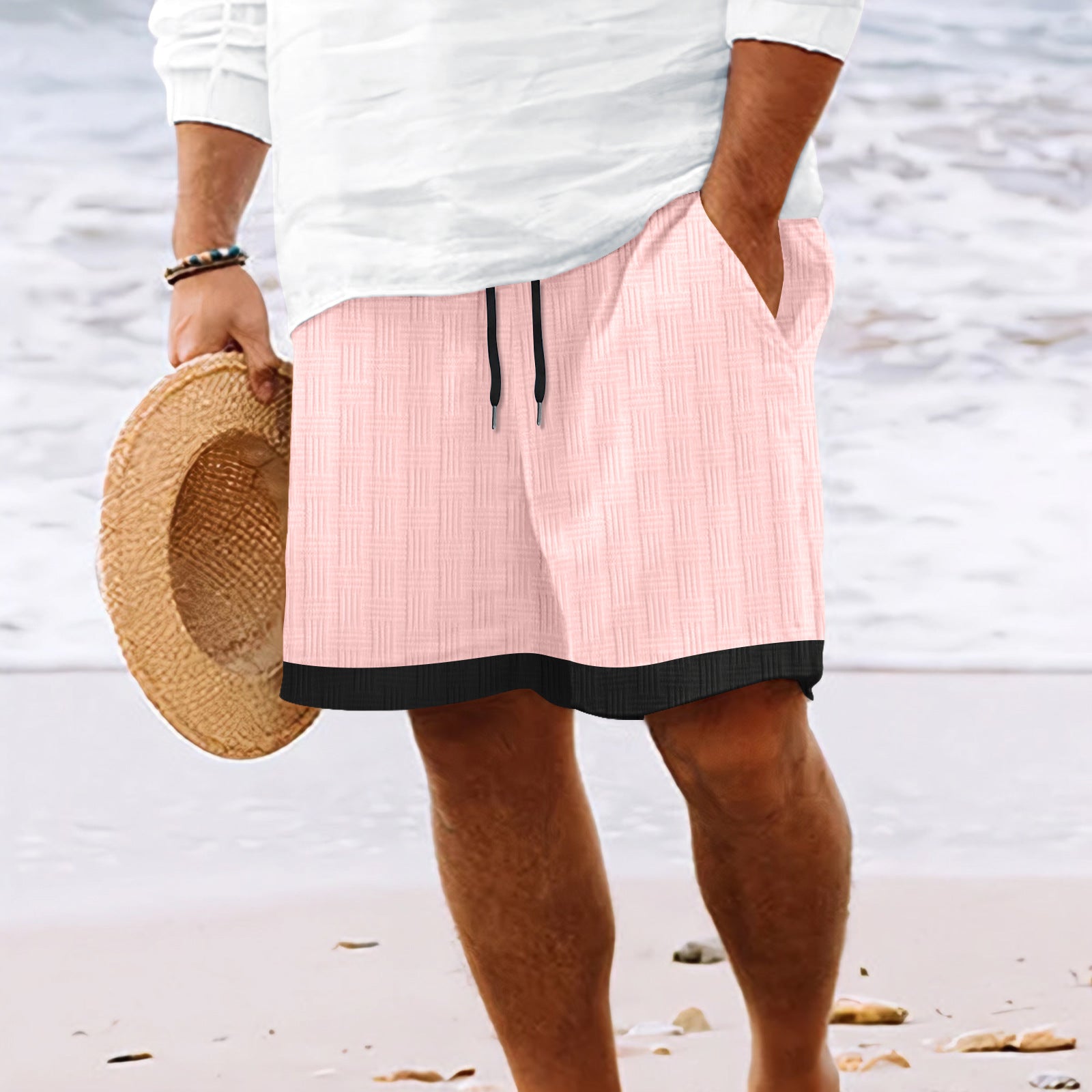 Men's relaxed fit casual shorts elastic drawstring waist warm weather comfort lightweight summer