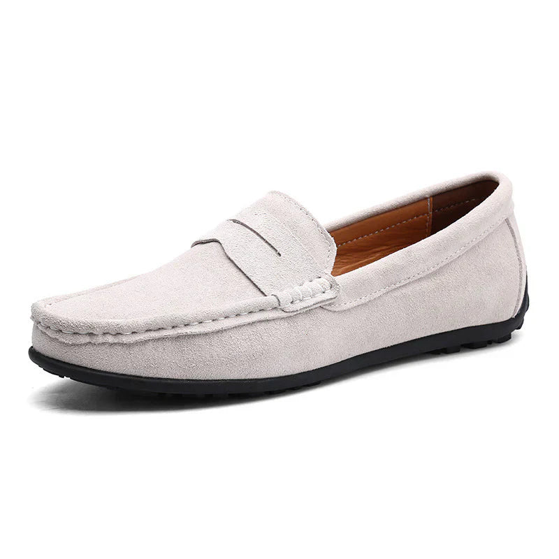 Men's black slip-on loafer classic silhouette with effortless no-lace design for professionals
