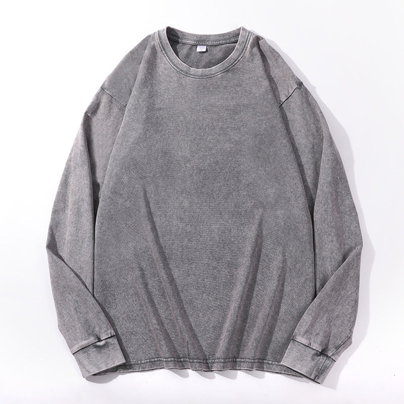 Men's relaxed fit crew neck sweatshirt in neutral tone, cotton-blend fabric for everyday layering