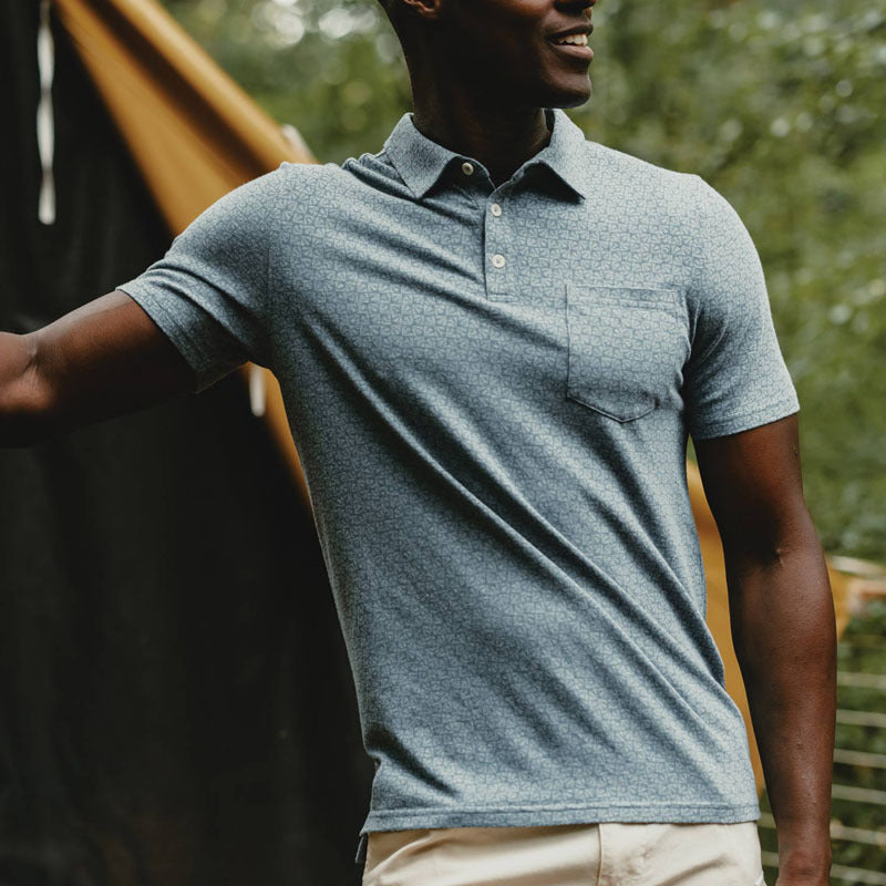Men's cotton blend polo shirt regular fit short sleeve with chest pocket modern casual style