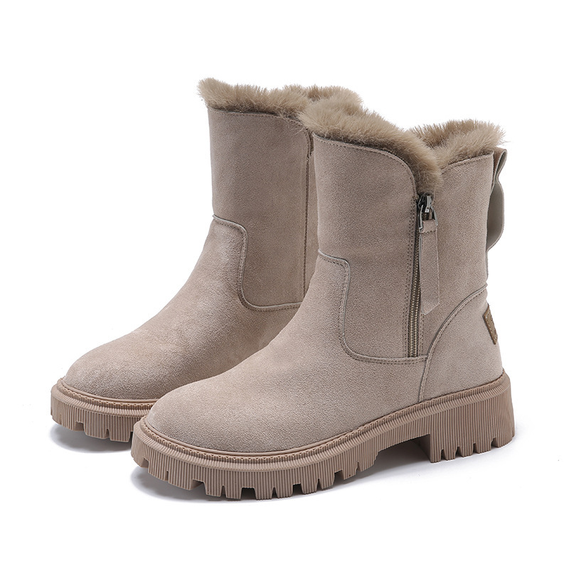 Women's black winter ankle boots with side zipper, warm lined interior and durable sole for cold weather