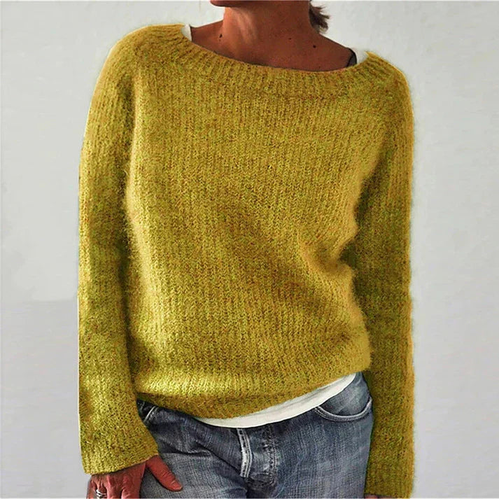Julia merino wool oversized collar knit sweater by Pleun, cozy warm women's everyday essential