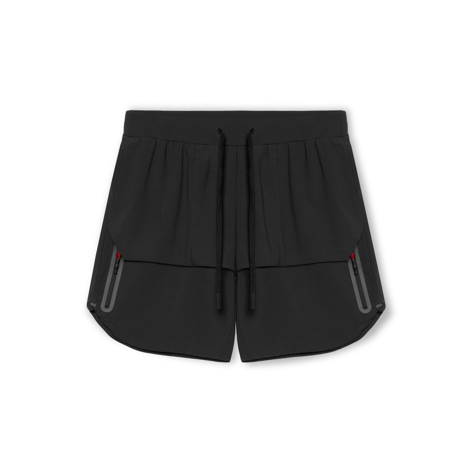 Men's gray relaxed-fit training shorts lightweight breathable fabric secure zip pockets athletic style