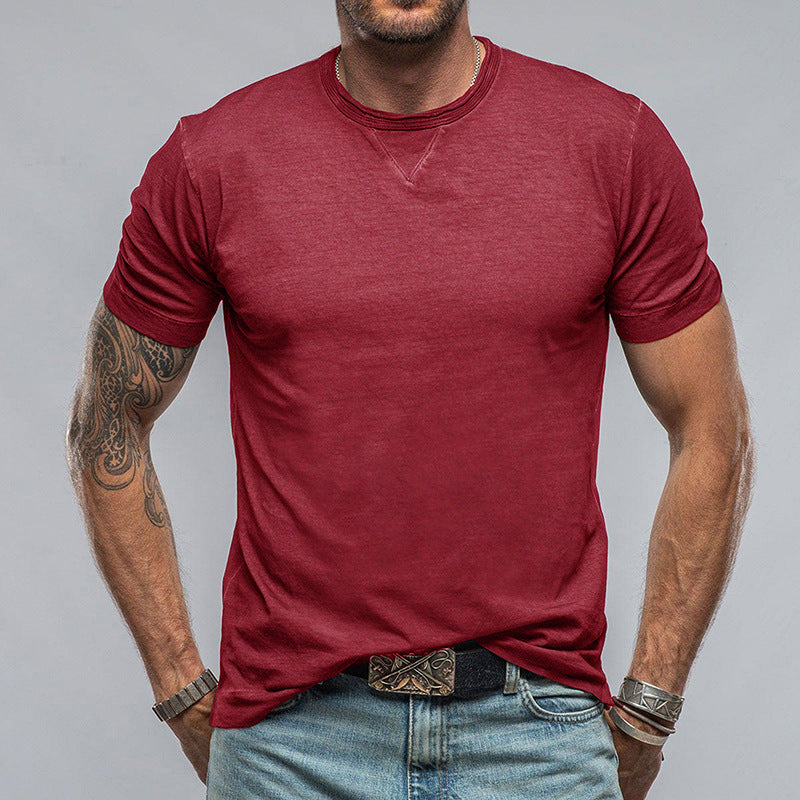 Men's relaxed fit round neck T-shirt in soft breathable fabric, casual everyday comfort wear