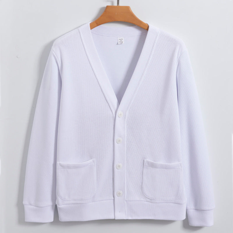 Men's relaxed fit cotton knit cardigan with button closure and pockets for casual modern style