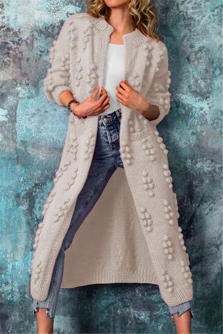 Hazel women's longline open cardigan textured knit cozy layering piece versatile seasonal wardrobe essential