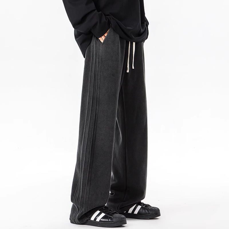Ash vintage wash heavyweight cotton sweatpants relaxed unisex fit with worn-in finish