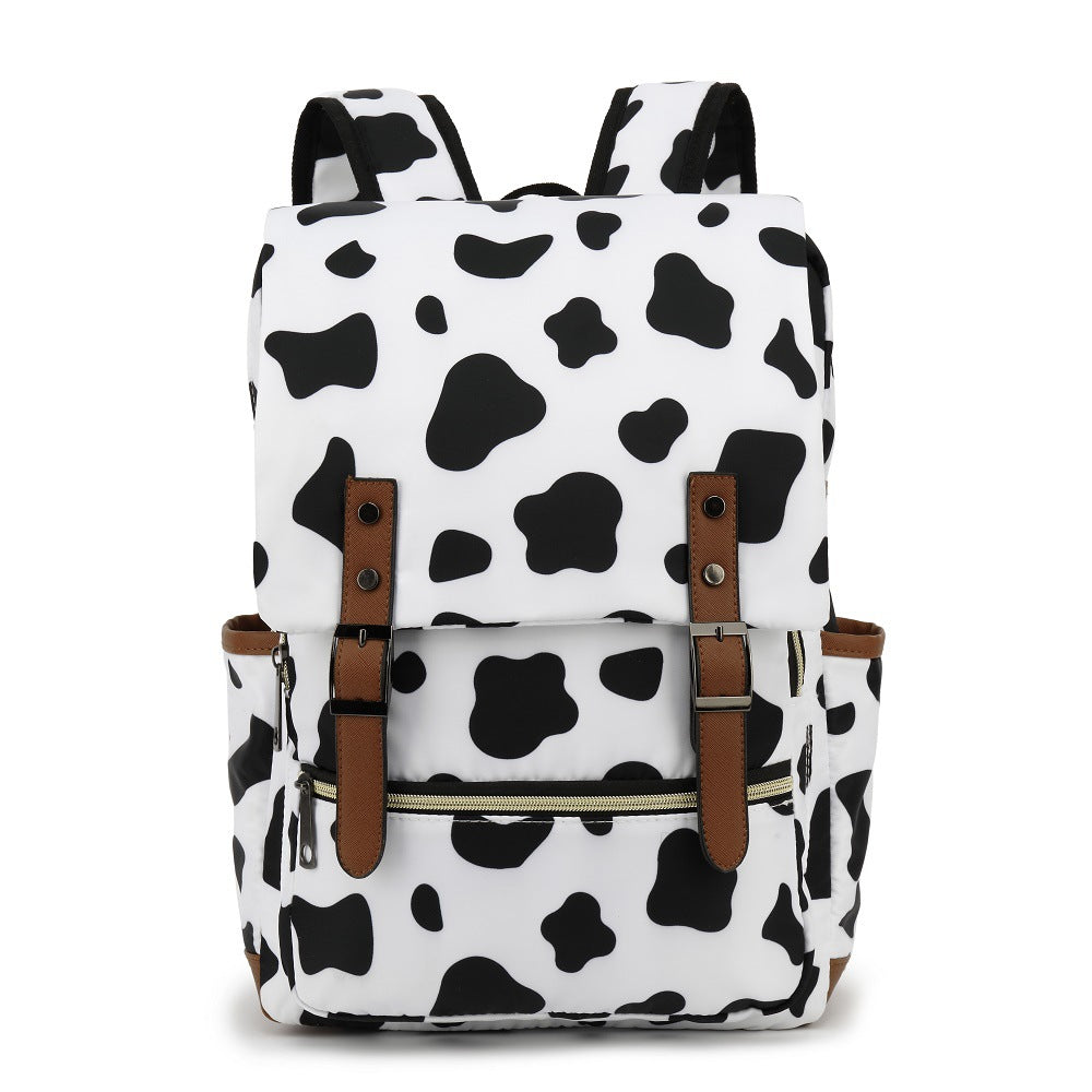 Trendycharm 16-inch Oxford fabric backpack with letter pattern, high-capacity streetwear style for travel