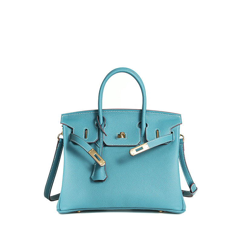 Jessica structured leather satchel handbag flap closure detachable strap smooth texture professional