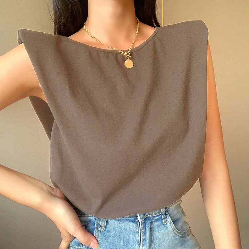 Women's relaxed fit short sleeve top extended shoulders lightweight cotton blend casual everyday