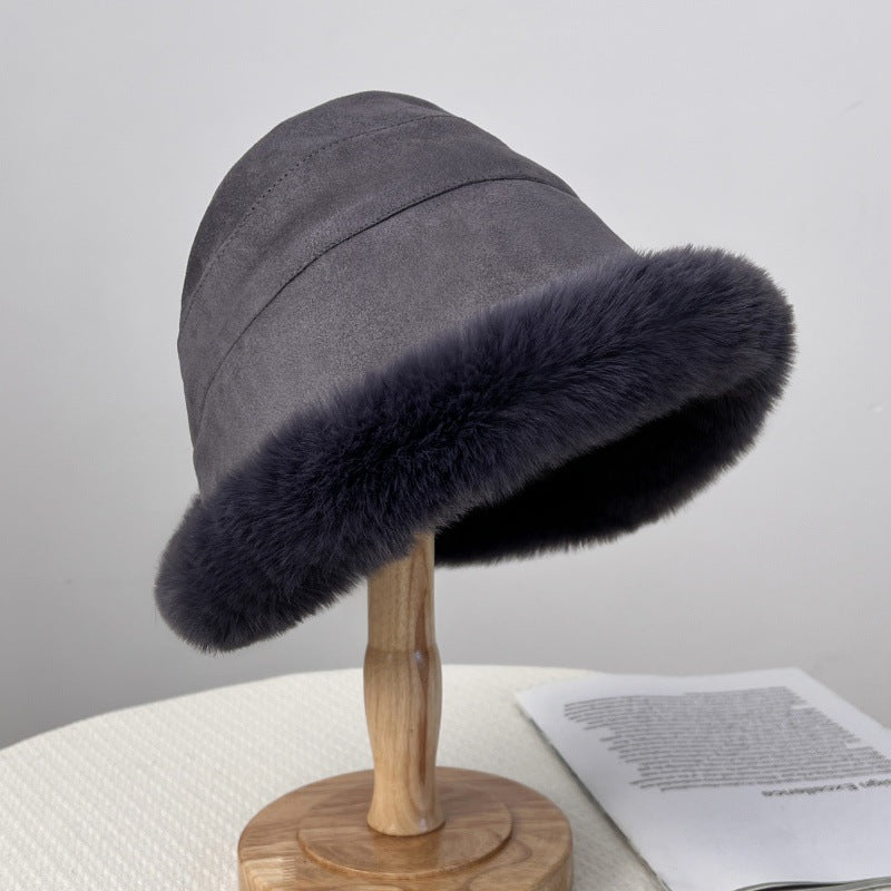 Women's winter plush synthetic fur hat elegant cozy warmth luxurious trim cold weather essential
