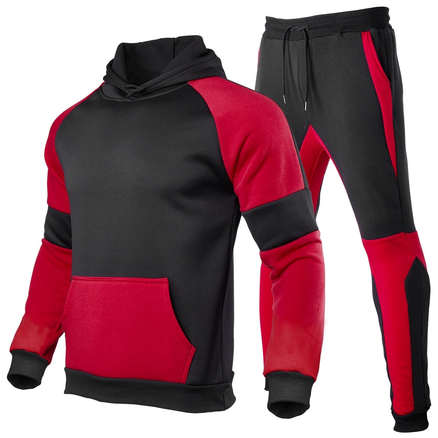 Men's gray cotton blend jogging set relaxed fit with sporty design for daily comfort