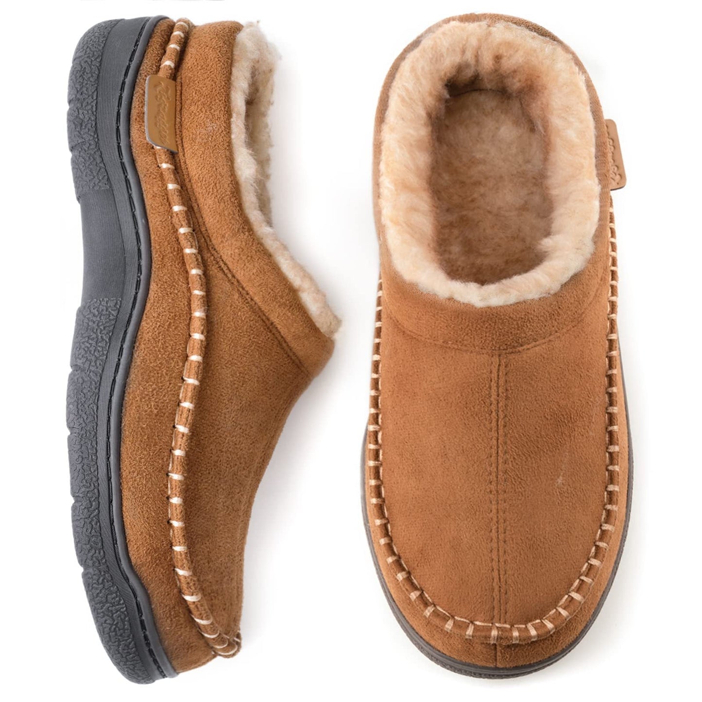 Joris men's suede slippers warm plush lining non-slip sole cozy winter loungewear comfort