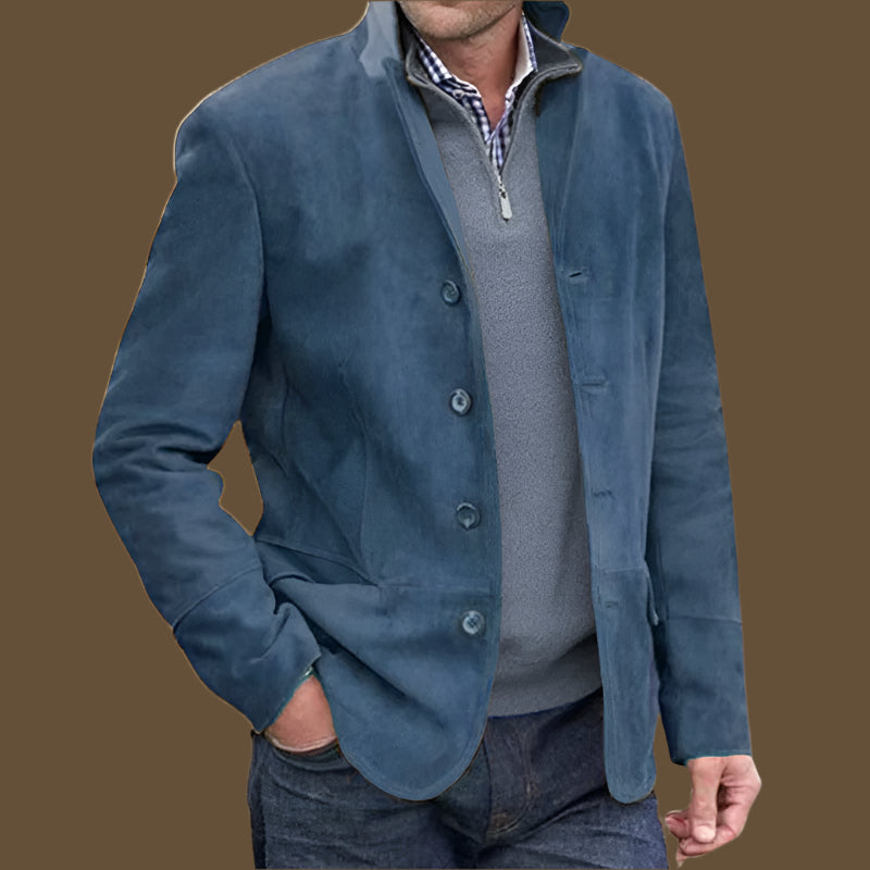 Men's slim fit button jacket lightweight layer for casual to semi-formal smart-casual style