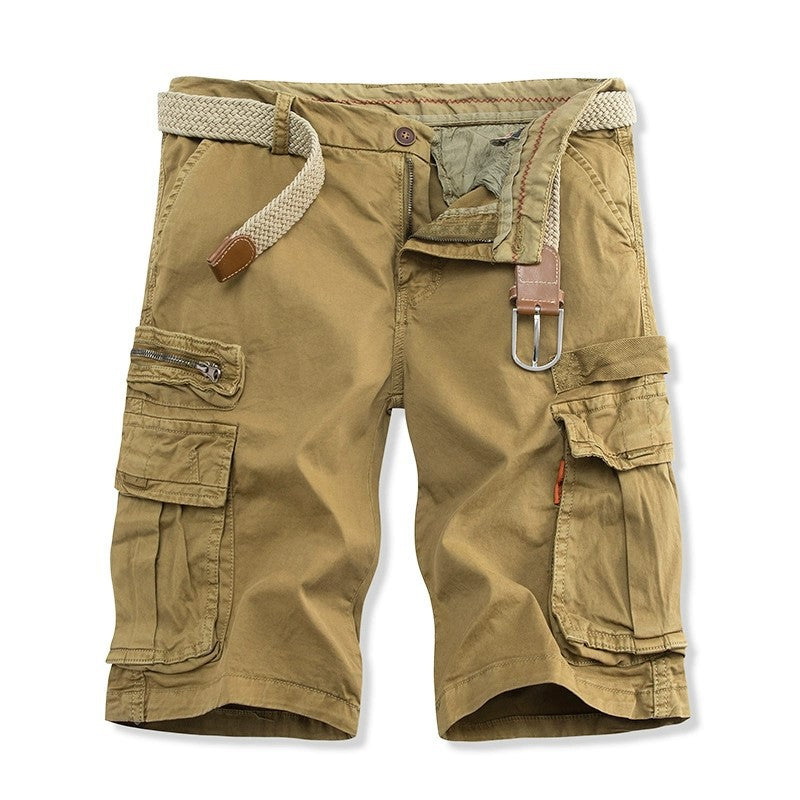 Men's relaxed fit cargo shorts with utility pockets and included belt, built for outdoor adventures