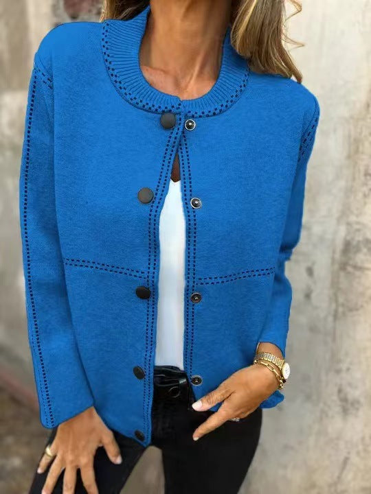 Women's loose fit soft knit cardigan hip length button front versatile everyday layer