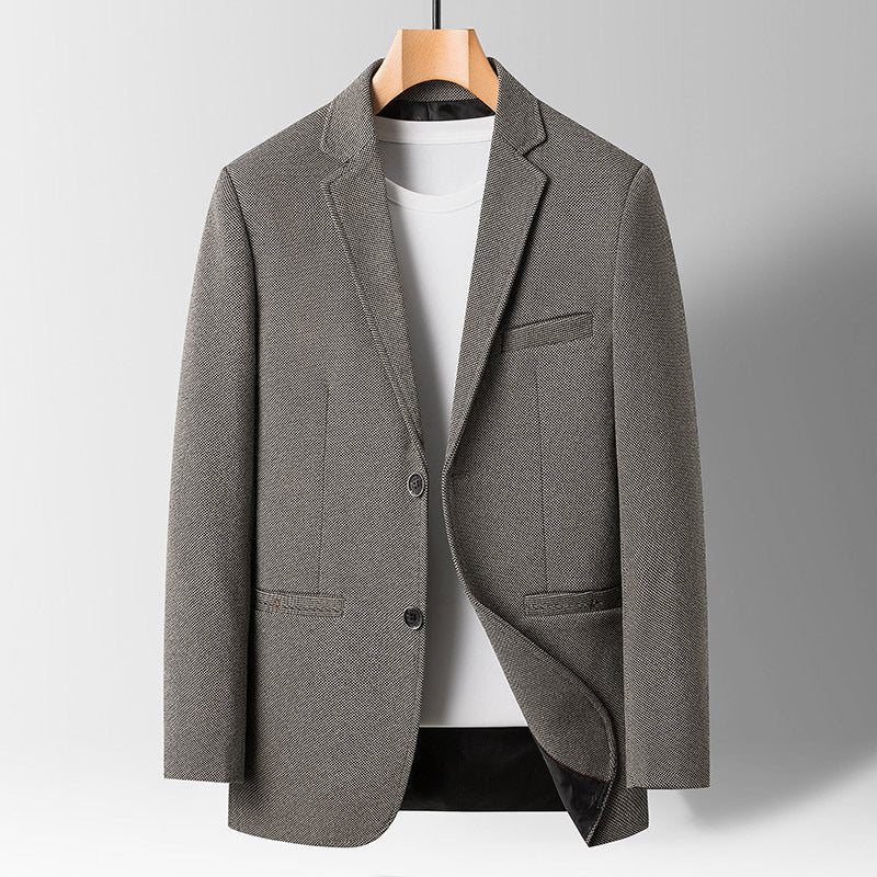 Men's woven blend blazer tailored fit notched lapel hip-length smart-casual fall collection