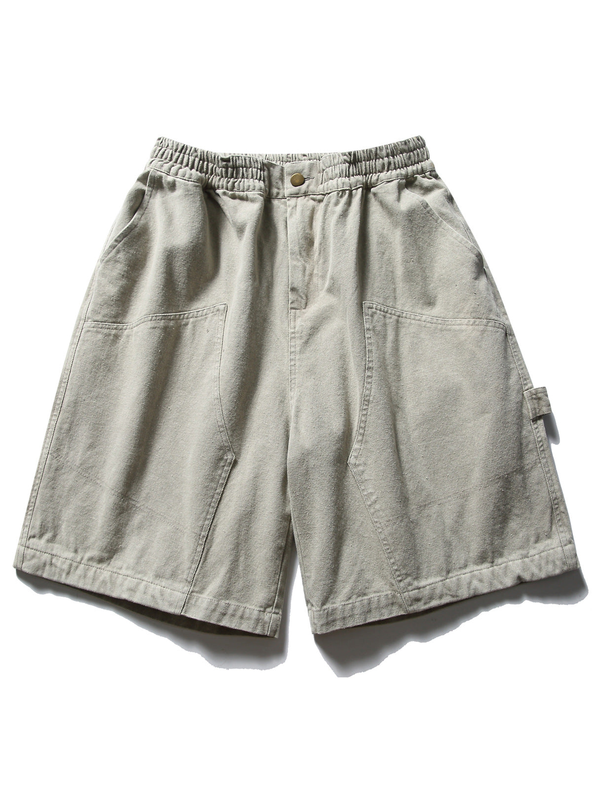 Men's washed cargo shorts relaxed fit durable cotton workwear utility pockets raw hem vintage wash