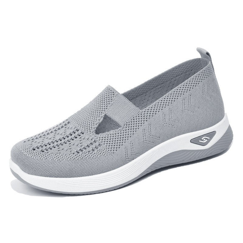 Women's slip-on sneakers breathable mesh upper cushioned sole heel pull tab casual Nordic style