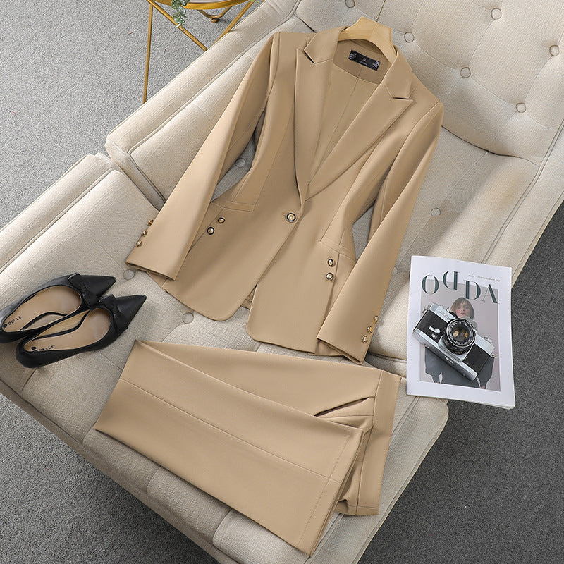 Women's tailored blazer single-button closure sharp lapels office-ready professional slim fit