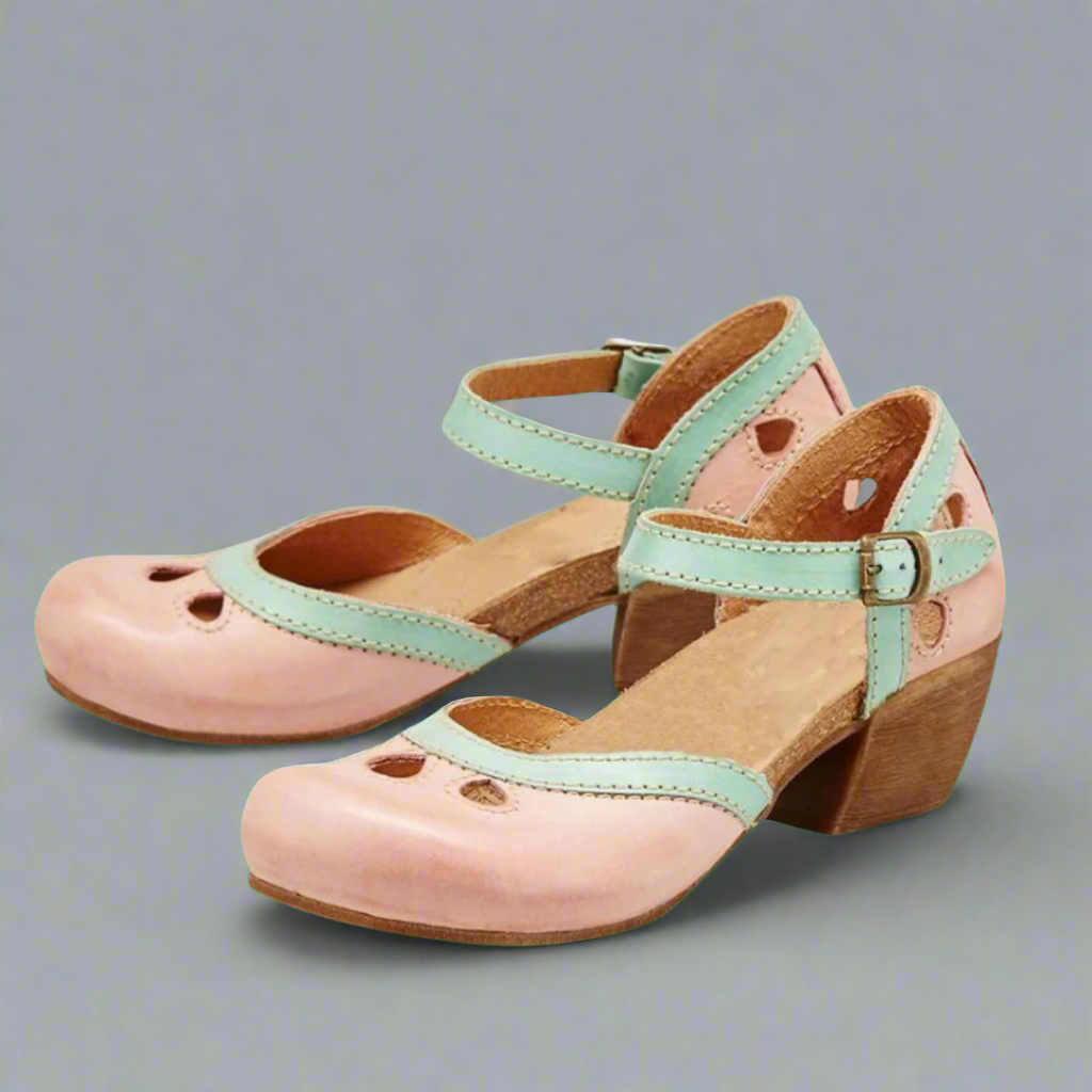 Women wedge heel sandals with ergonomic padded insole, elegant block heel summer style