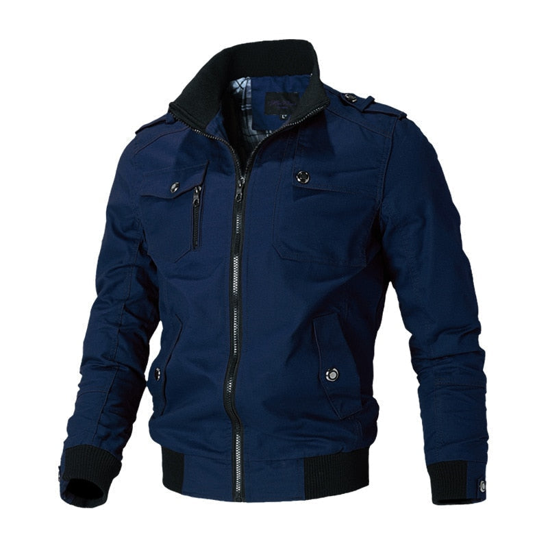 Men's lightweight bomber jacket with zipper, classic silhouette, versatile everyday casual outerwear layer