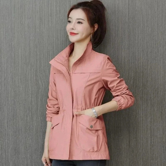 Women's relaxed fit waterproof trench coat Brooklyn style with adjustable waist for all-weather elegance
