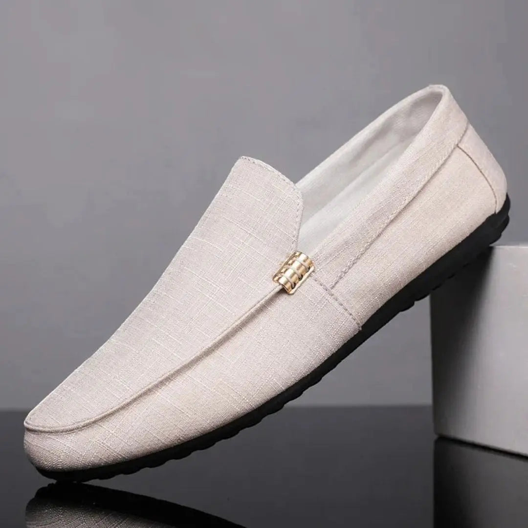 Men's Oliver slip-on loafers breathable cotton blend with plush comfort insoles and non-slip outsole