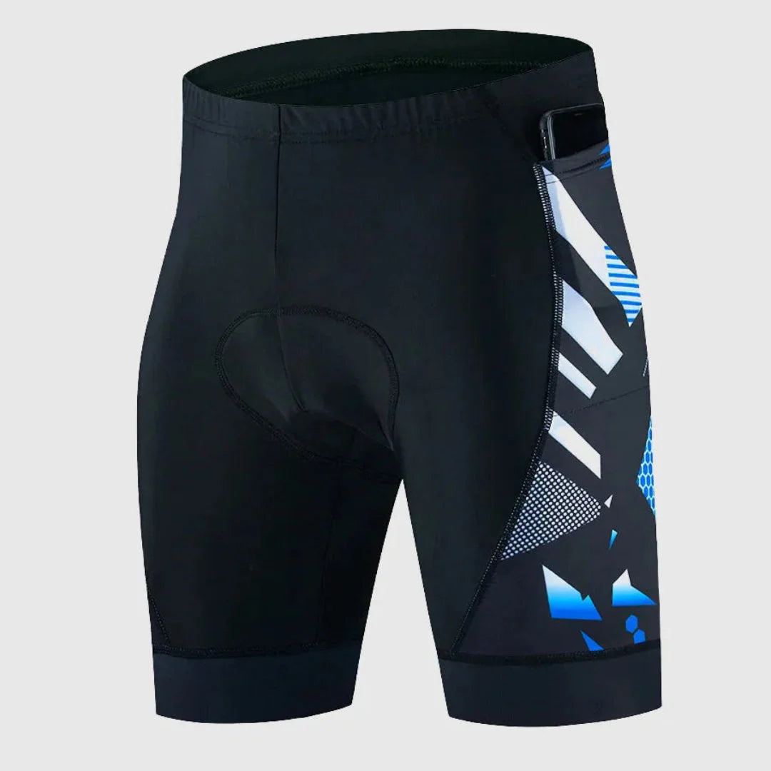 Black compression cycling shorts with built-in saddle padding and quick-dry fabric for spin and road riding
