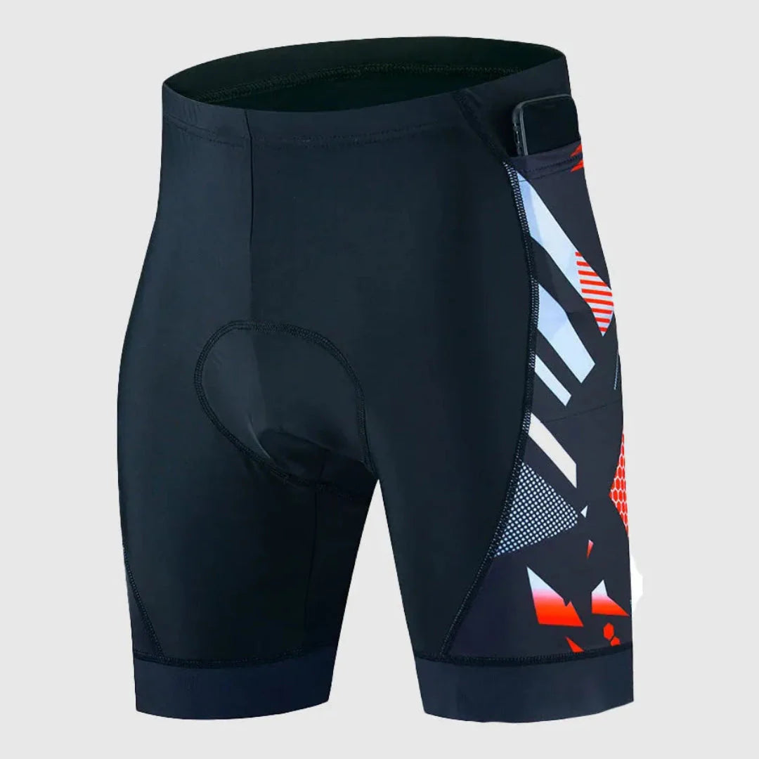 Black compression cycling shorts with built-in saddle padding and quick-dry fabric for spin and road rides