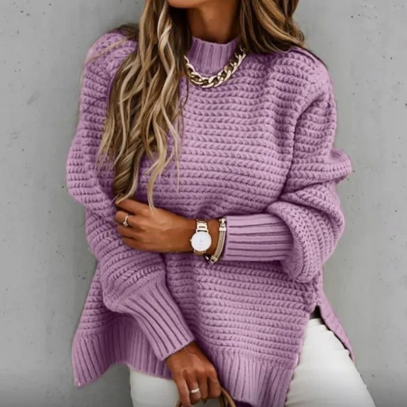 Women's Léa winter knit sweater cozy thick soft knit elegant warmth superior quality comfort