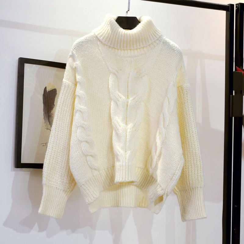 Women's Sophie thick-knit turtleneck sweater relaxed fit warm cozy winter essential soft dense knit