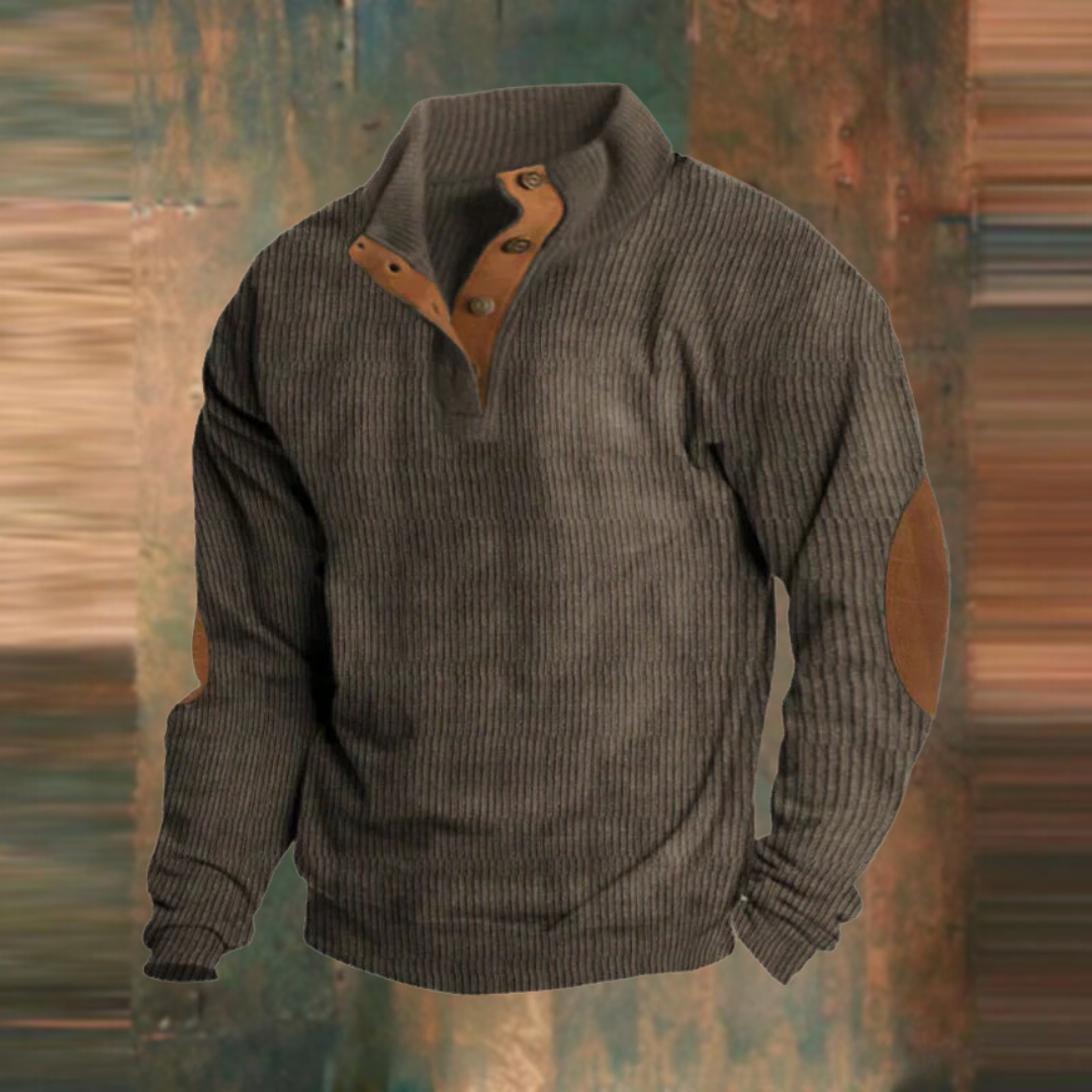 Men's casual quarter-zip sweater relaxed fit cozy layering everyday style adjustable zipper front
