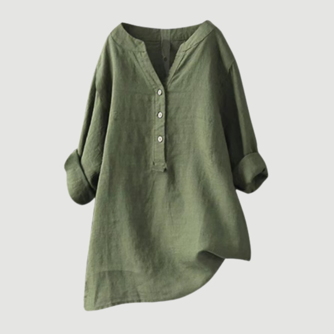 Women's loose casual long sleeve button shirt soft draping relaxed fit everyday comfort style
