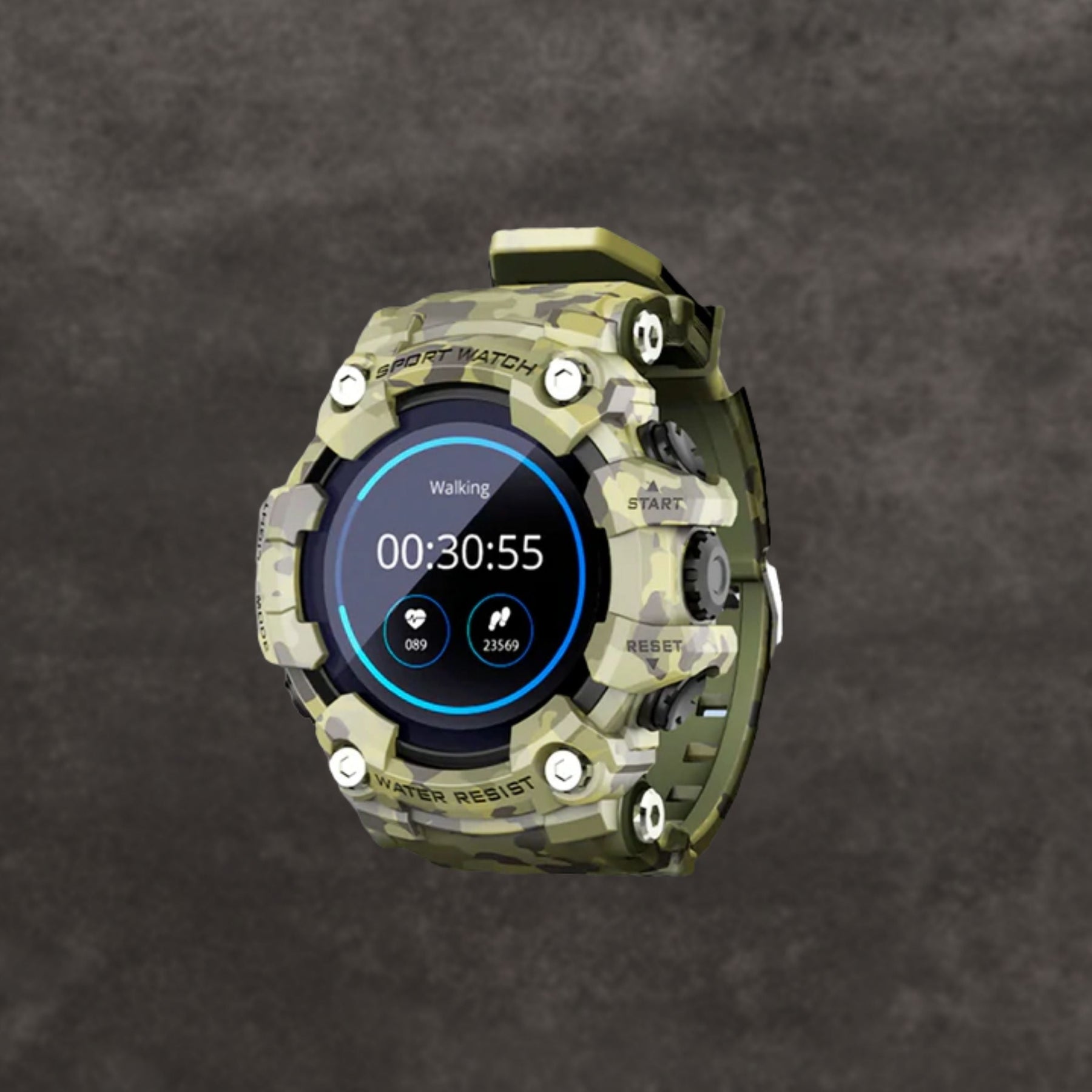 Atlas military smartwatch aerospace-grade aluminum rugged tactical design with durable reinforced polymer build