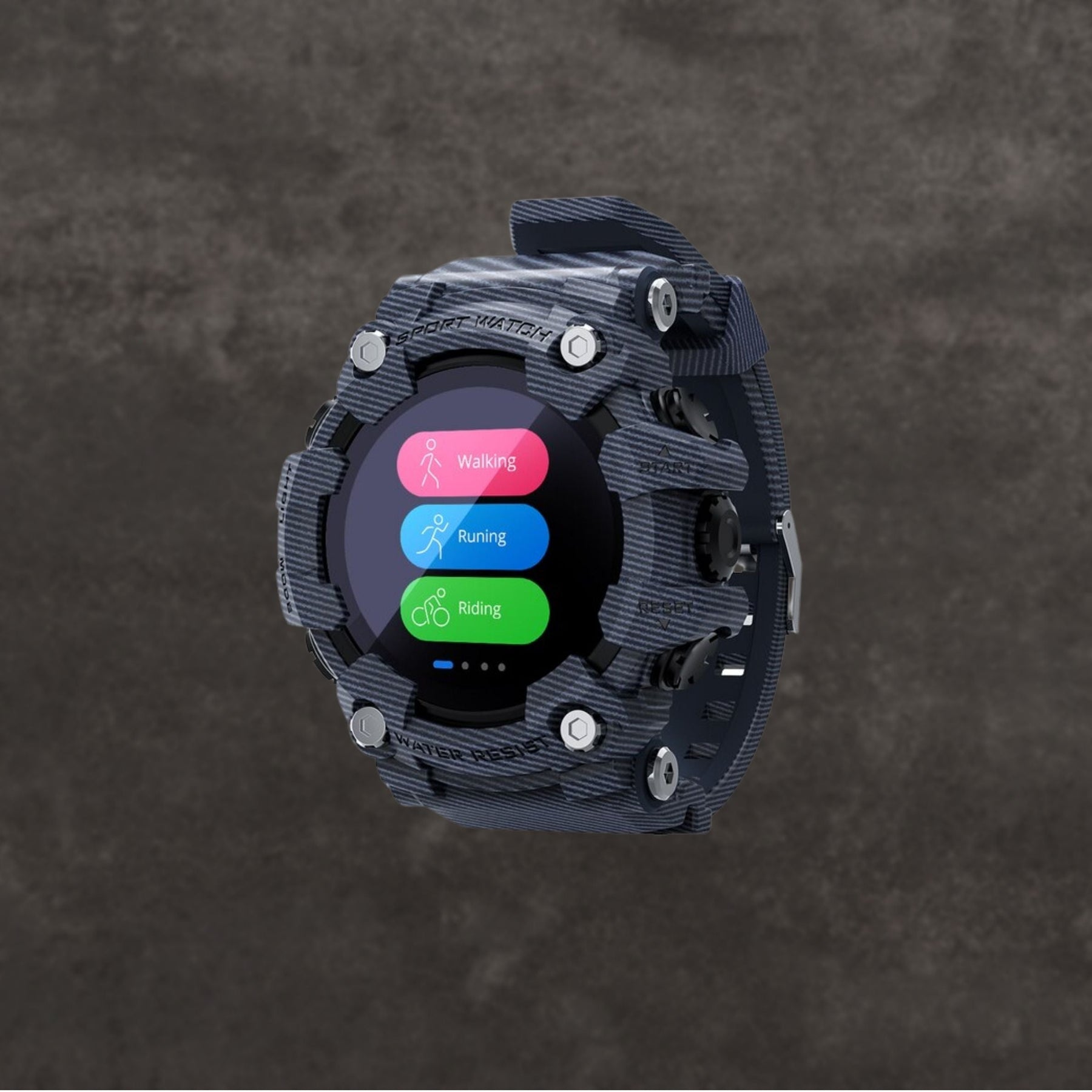 Atlas military smartwatch aerospace-grade aluminum alloy rugged tactical design with reinforced polymer build